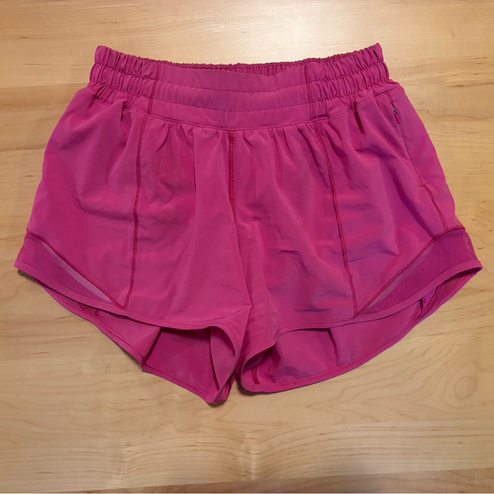 LULULEMON- Hotty Hot Low Rise Lined Short- 4” Pink